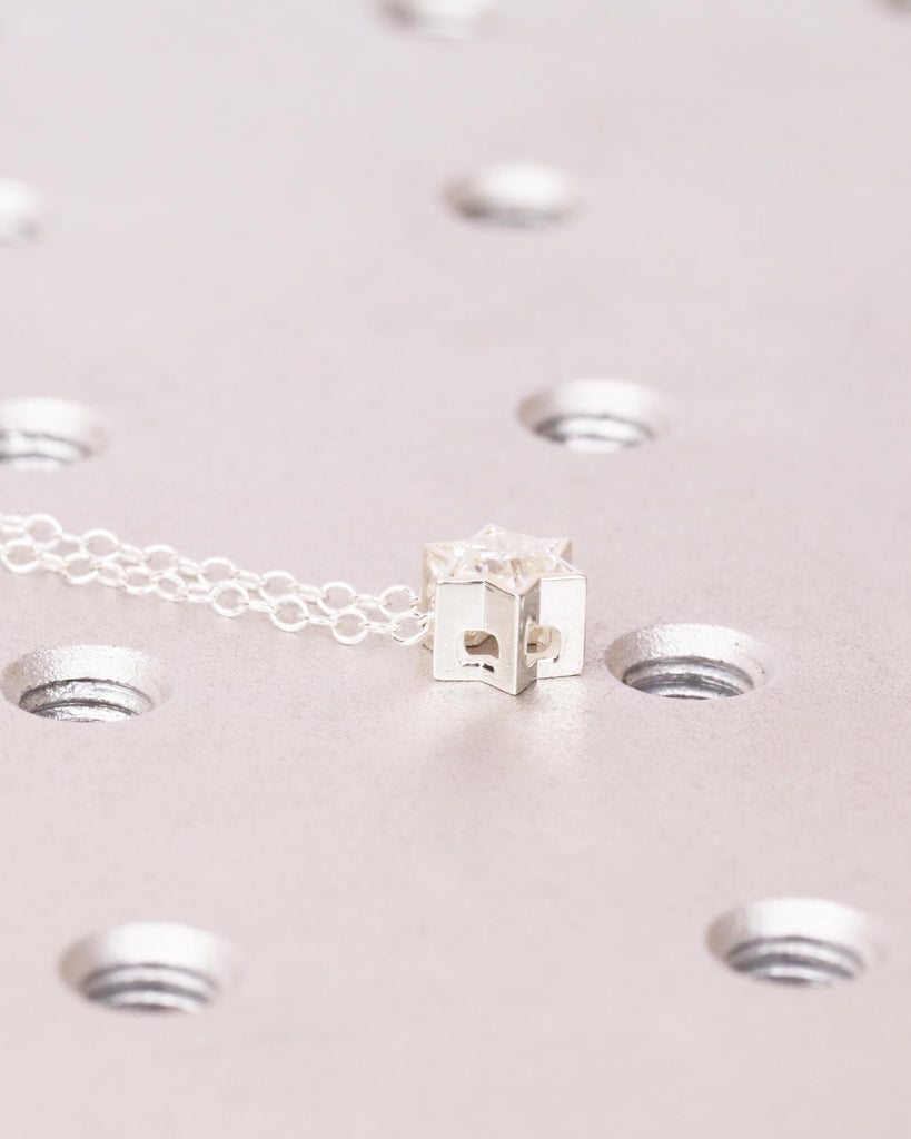 Tiny Star of David Necklace, Sterling Silver Magen David, 0.5ct Moissanite Solitaire, Jewish Star Necklace, Religious Judaica Jewelry image #6