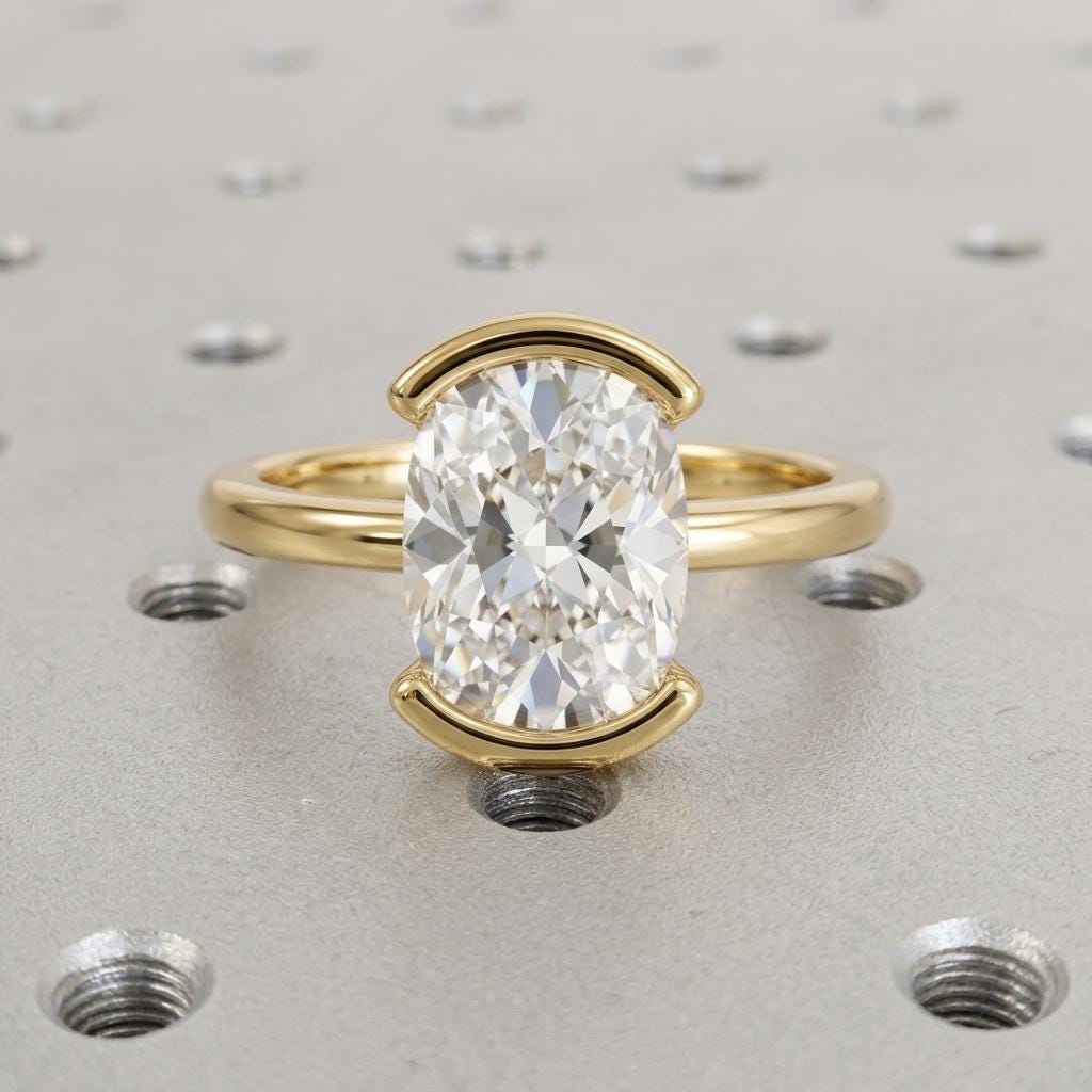14k Yellow Gold Lab Created Diamond Promise Ring for Her | Classic Long Cushion cut Solitaire Ring Bridal Jewelry | Wedding Anniversary Gift image #6