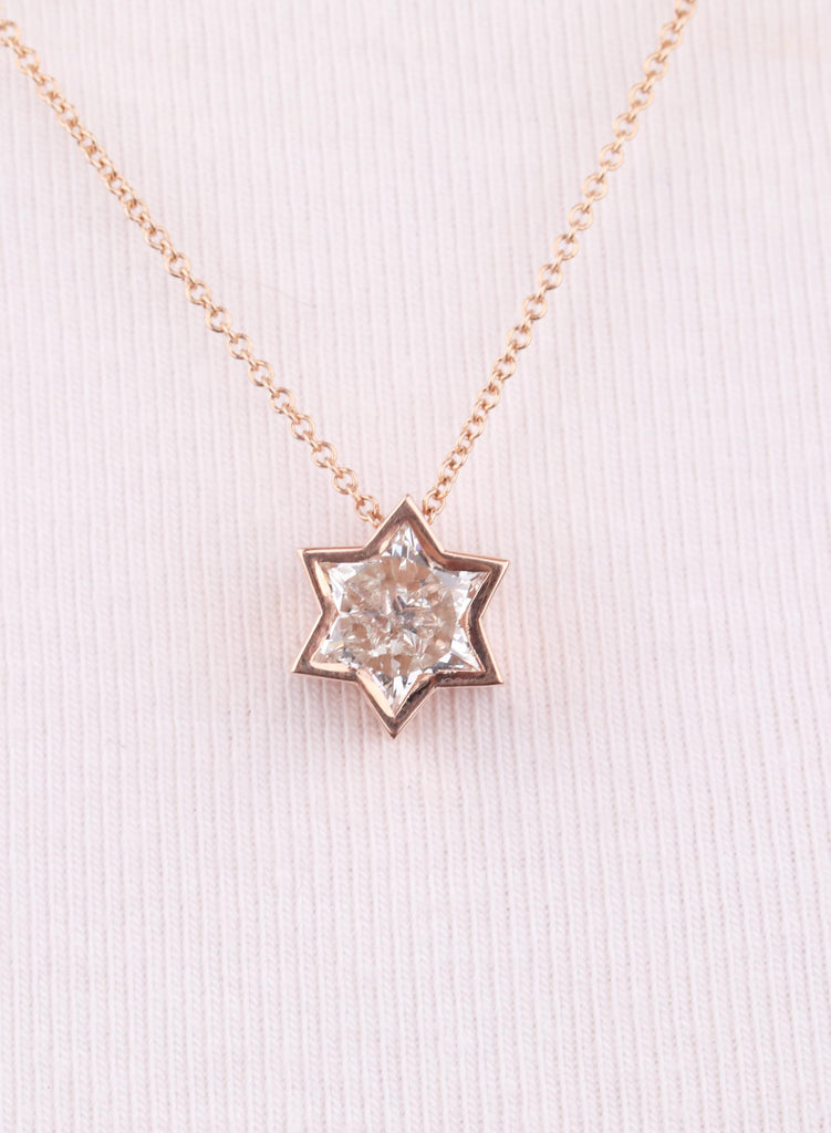 Jewish Star Necklace | VS1 Lab Diamond | 14k/18k Gold Diamond Star of David Necklace | Gold Jewelry Religious Pendant | Magen David Necklace image #5