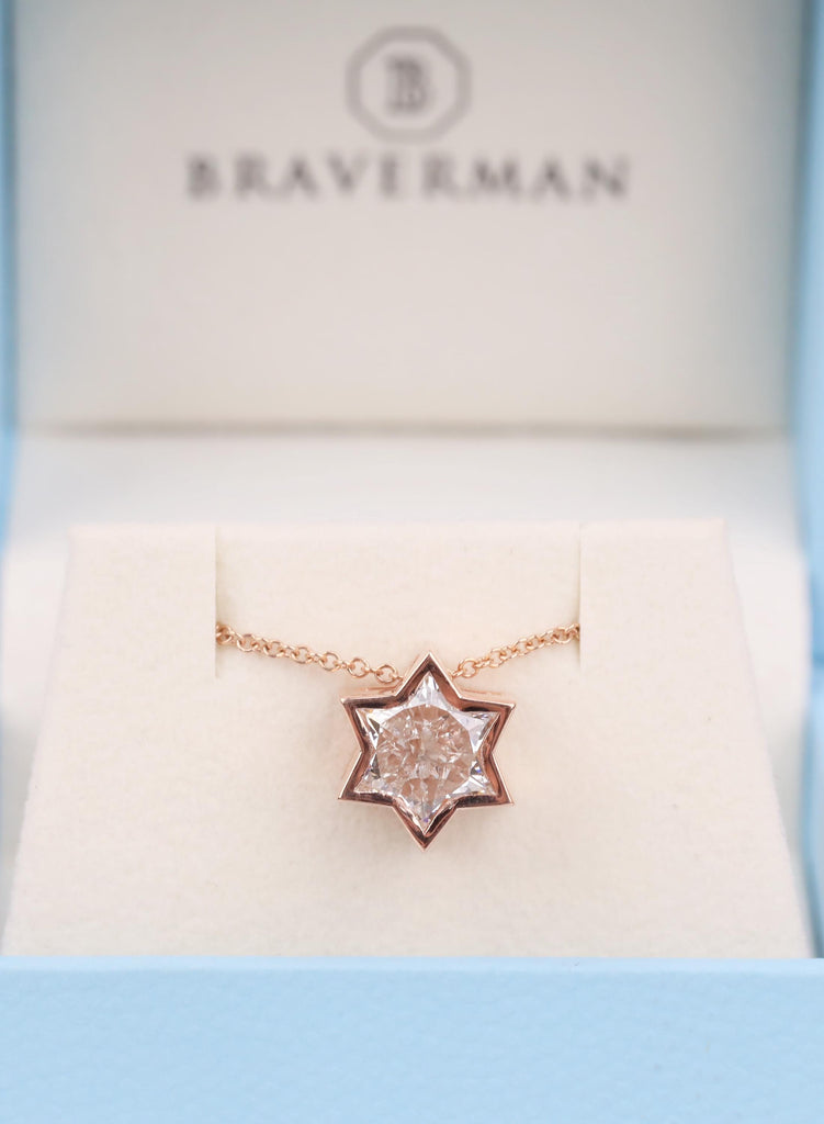 Jewish Star Necklace | VS1 Lab Diamond | 14k/18k Gold Diamond Star of David Necklace | Gold Jewelry Religious Pendant | Magen David Necklace image #11