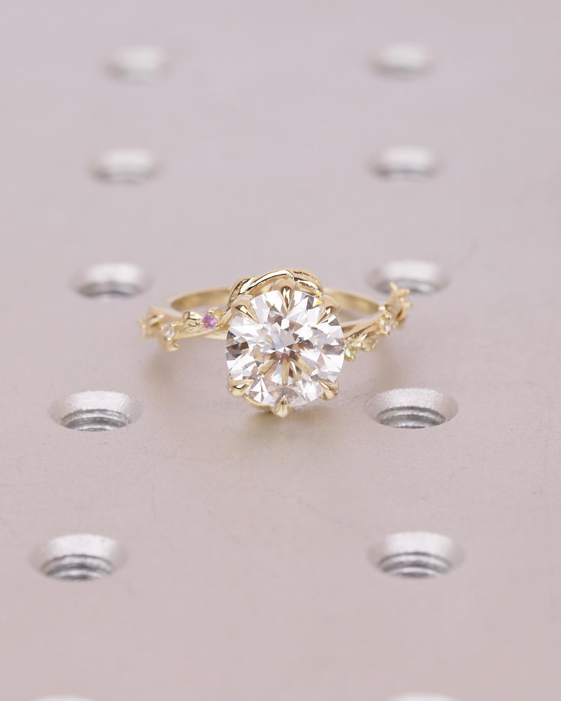Art Deco Moissanite Engagement Ring