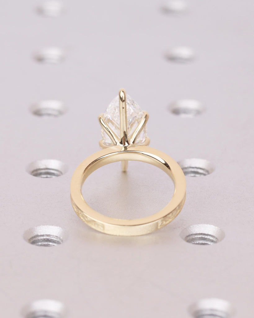 Marquise Lab Grown Diamond Engagement Ring, Art Deco 14k Solid Gold Filigree Ring image #6