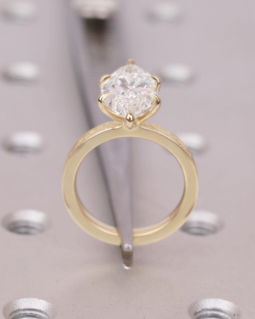 Marquise Lab Grown Diamond Engagement Ring, Art Deco 14k Solid Gold Filigree Ring image #7