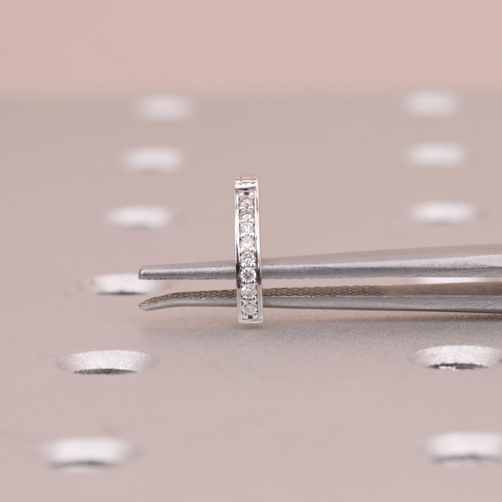 Solid Gold Tiny Diamond Navel Ring