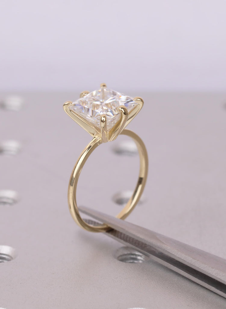 Sustainable Lab Grown Diamond Ring, Ethical Princess Cut Engagement Jewelry, Certified Eco Friendly Luxury Solitaire image #14