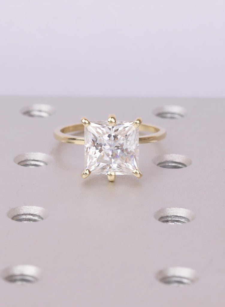Sustainable Lab Grown Diamond Ring, Ethical Princess Cut Engagement Jewelry, Certified Eco Friendly Luxury Solitaire