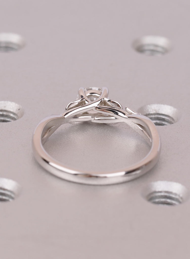 Nature Inspired Statement Ring with Moissanite Stone | Leaf Vine Band Anniversary Gift image #7