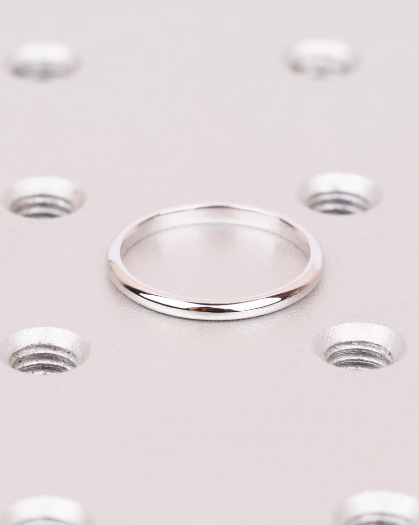 14k Solid Gold Simple Wedding Band, 1.8mm Thin Stacking Rings for Women, Domed Low Knife Edge Ring, Plain Gold Ring, Minimalist Wedding Ring image #3