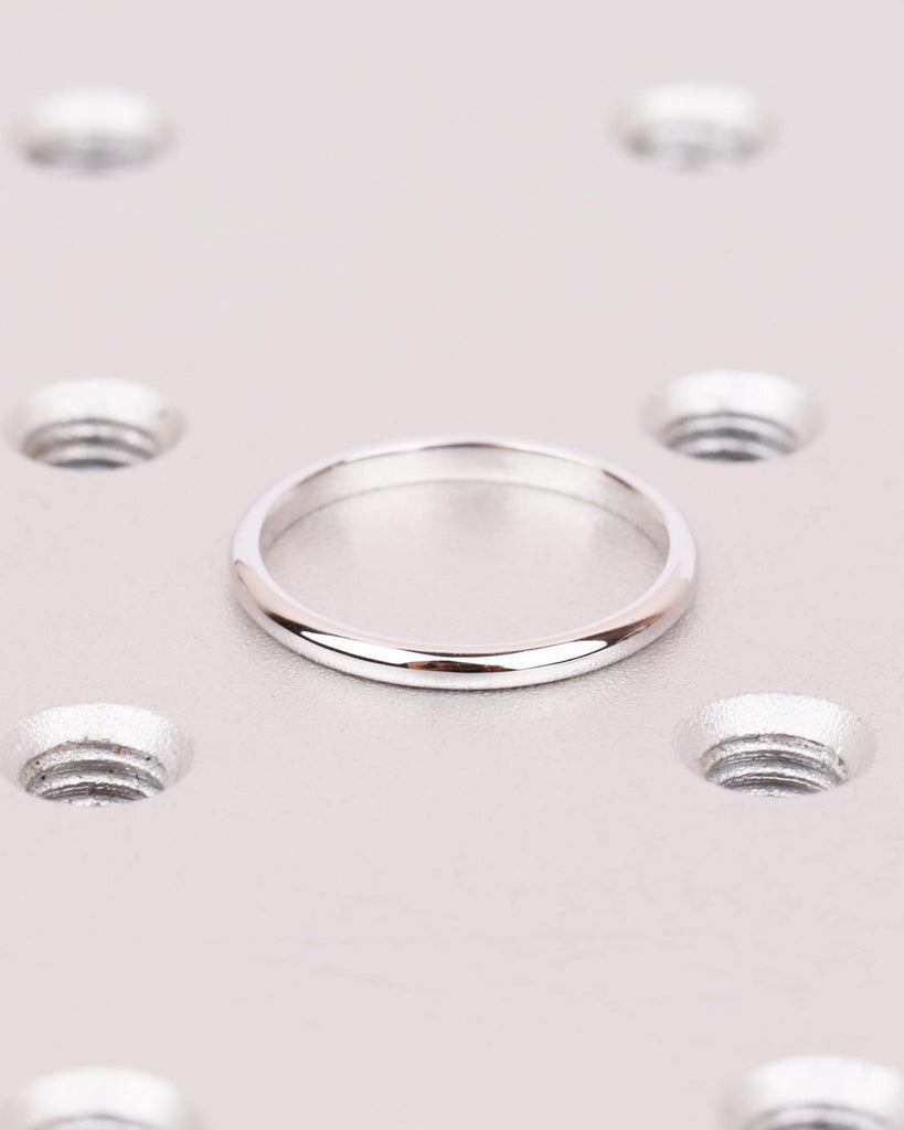 14K Solid Gold 1.8mm Thin Wedding Band, Low Knife Edge Dome Ring, Minimalist Stacking Ring, Custom Rings, Birthday Gift for Her image #3