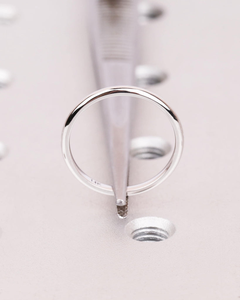 14k Solid Gold Simple Wedding Band, 1.8mm Thin Stacking Rings for Women, Domed Low Knife Edge Ring, Plain Gold Ring, Minimalist Wedding Ring image #7
