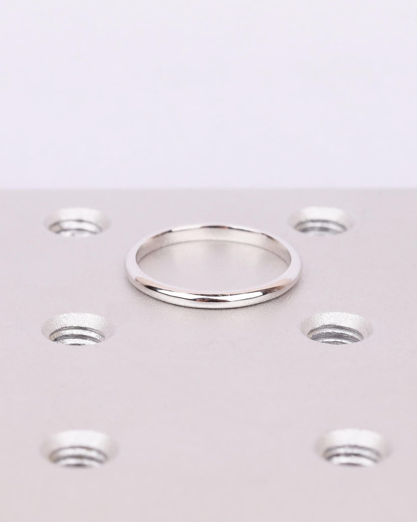 14K Solid Gold 1.8mm Thin Wedding Band, Low Knife Edge Dome Ring, Minimalist Stacking Ring, Custom Rings, Birthday Gift for Her image #2