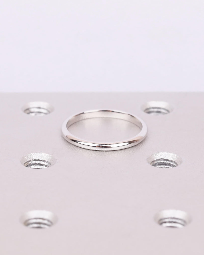 14k Solid Gold Simple Wedding Band, 1.8mm Thin Stacking Rings for Women, Domed Low Knife Edge Ring, Plain Gold Ring, Minimalist Wedding Ring image #1