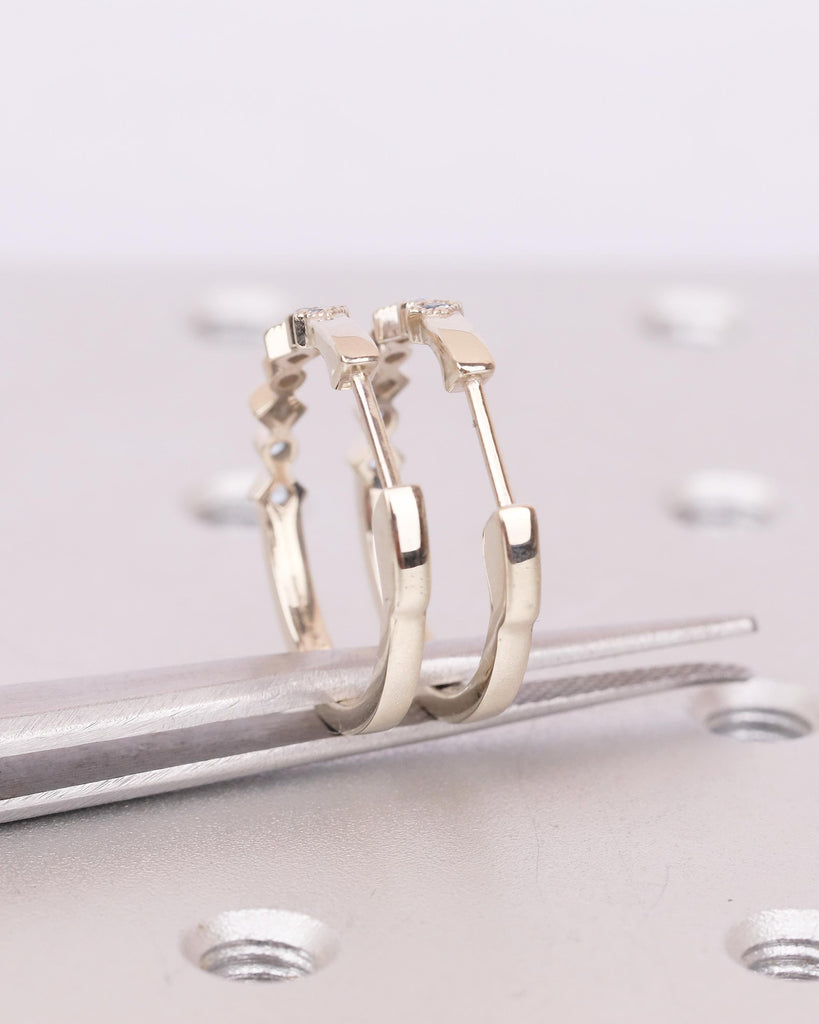 14k Gold Hoop Earrings, Dangle Aquamarine Earrings, Hypoallergenic Birthstone Earrings for Women, Dainty Everyday Earring, Bridal Jewelry image #19