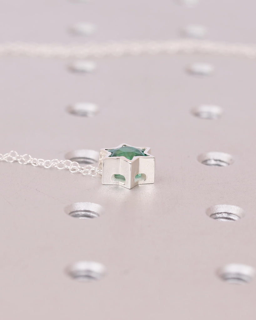 Jewish Star Necklace Pendant, 925 Sterling Silver Bezel Set Lab Emerald Necklace, Magen David Everyday Necklace, Unique Judaica Jewelry image #19