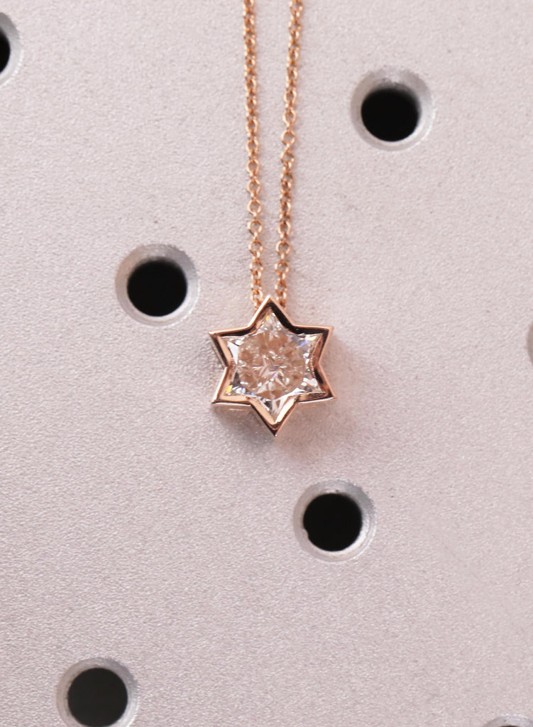 Jewish Star Necklace | VS1 Lab Diamond | 14k/18k Gold Diamond Star of David Necklace | Gold Jewelry Religious Pendant | Magen David Necklace image #4