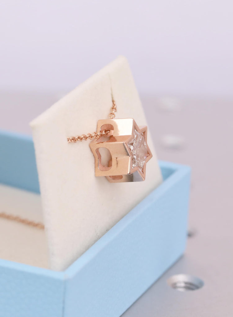 Jewish Star Necklace | VS1 Lab Diamond | 14k/18k Gold Diamond Star of David Necklace | Gold Jewelry Religious Pendant | Magen David Necklace image #7
