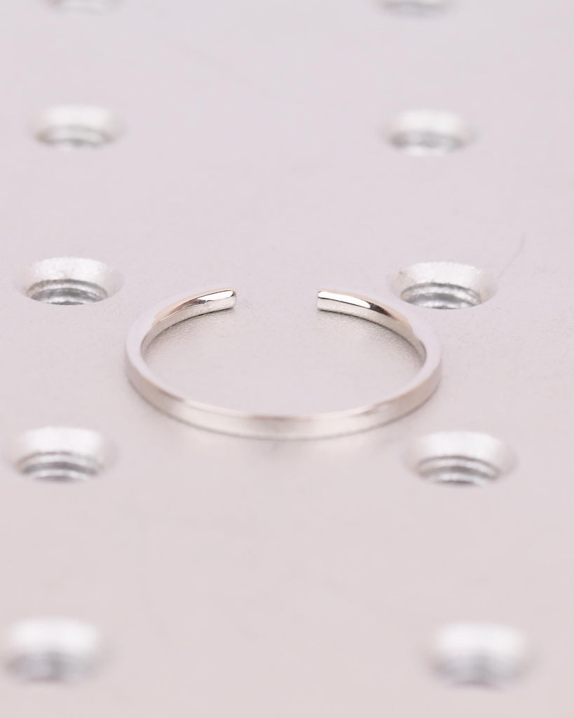 Open Wedding Band Women, Minimalist Platinum Cuff Ring, Natural Pink Sapphire Gemstone Jewelry, Unique September Birthstone Anniversary Ring image #7