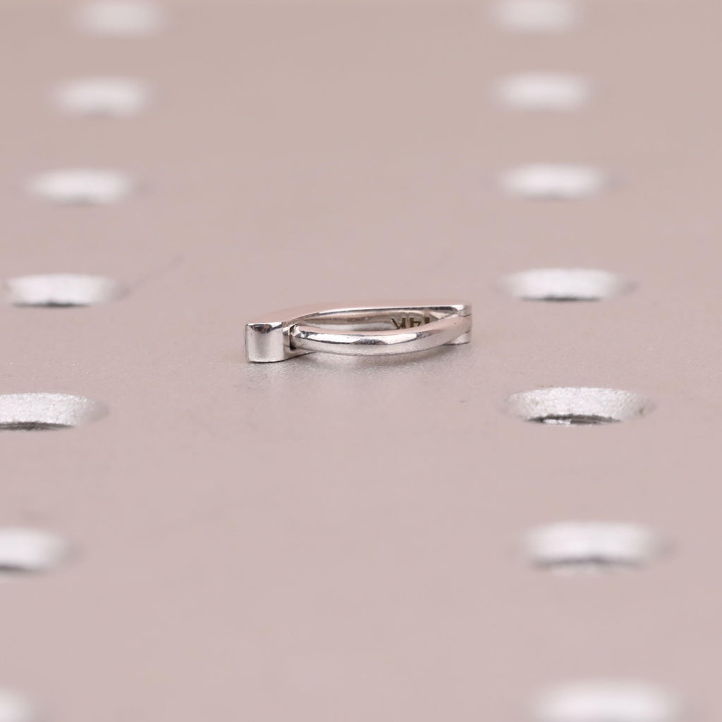 14k/18k Solid Gold Natural Diamond Navel Ring | Belly Button Lab Grown Diamond Piercing | Curved Belly Ring |  Diamond Clicker, Body Jewelry image #9