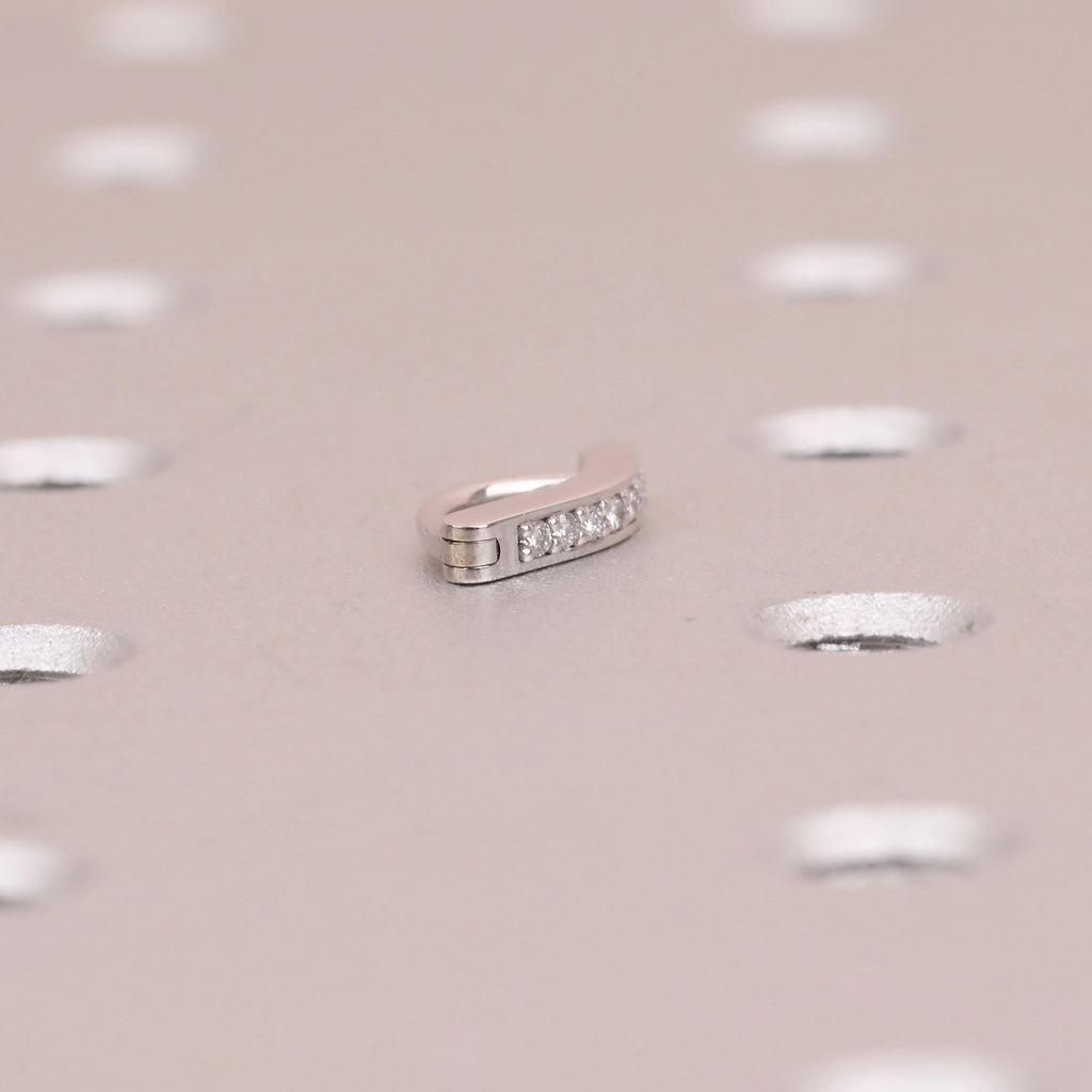14k/18k Solid Gold Natural Diamond Navel Ring | Belly Button Lab Grown Diamond Piercing | Curved Belly Ring |  Diamond Clicker, Body Jewelry image #8