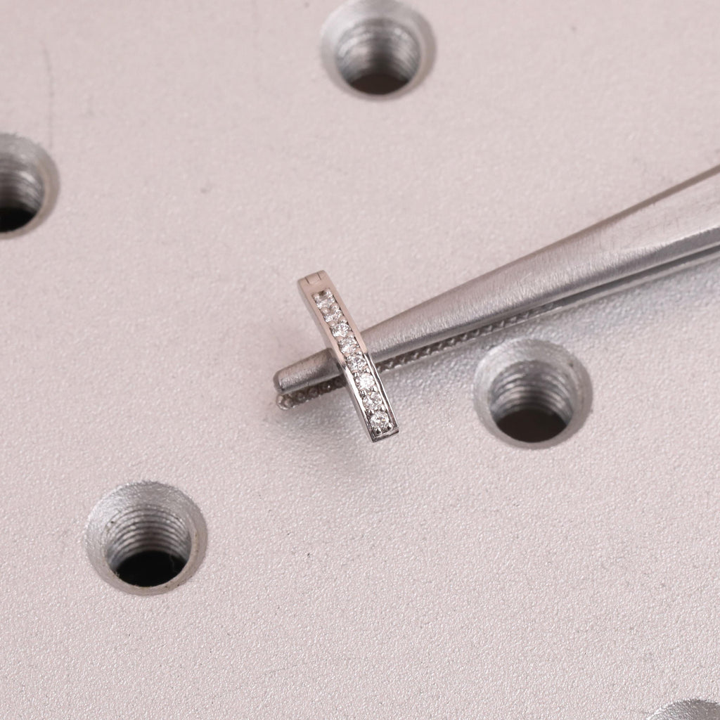14k/18k Solid Gold Natural Diamond Navel Ring | Belly Button Lab Grown Diamond Piercing | Curved Belly Ring |  Diamond Clicker, Body Jewelry image #6