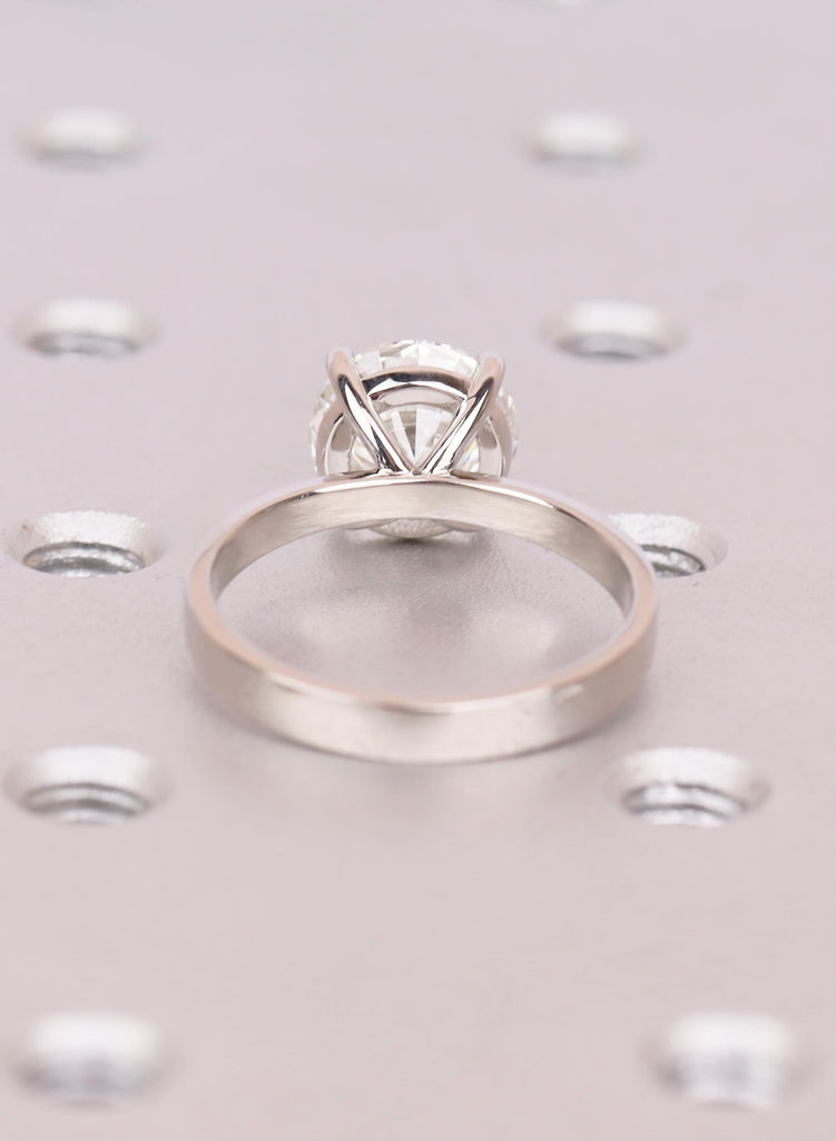 Round Cut Lab Diamond Solitaire Engagement Ring, IGI Certified, 4 Prong Platinum Setting, Minimalist Classic Design, 14K 18K Solid Gold image #9