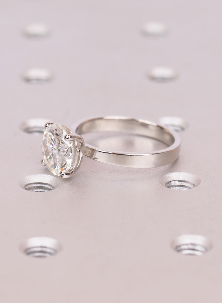 Round Cut Lab Diamond Solitaire Engagement Ring, IGI Certified, 4 Prong Platinum Setting, Minimalist Classic Design, 14K 18K Solid Gold image #11