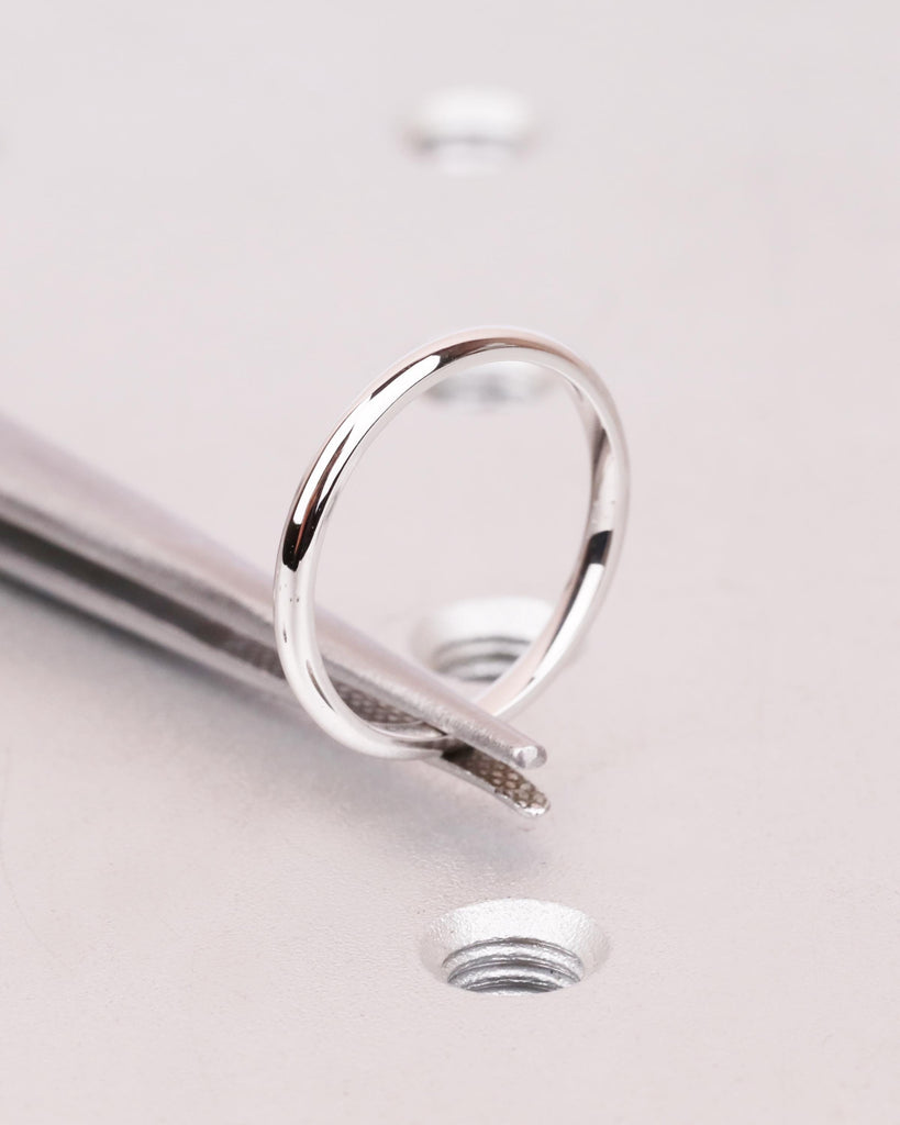 14K Solid Gold 1.8mm Thin Wedding Band, Low Knife Edge Dome Ring, Minimalist Stacking Ring, Custom Rings, Birthday Gift for Her image #10