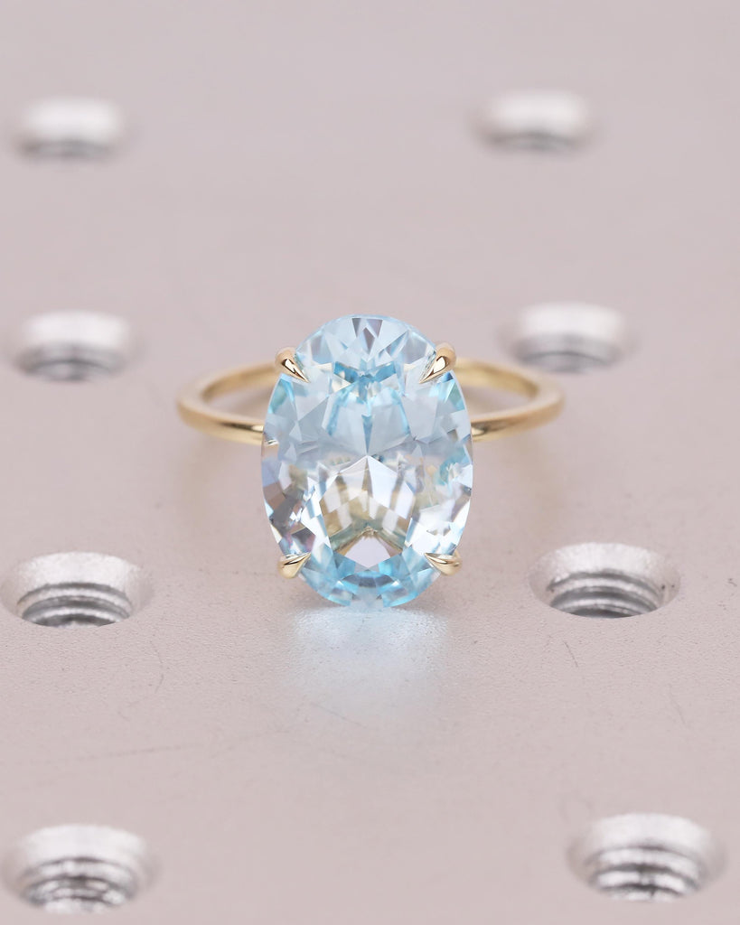 Oval Aquamarine Engagement Ring