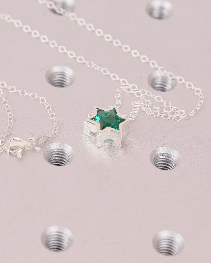 Jewish Star Necklace Pendant, 925 Sterling Silver Bezel Set Lab Emerald Necklace, Magen David Everyday Necklace, Unique Judaica Jewelry image #15