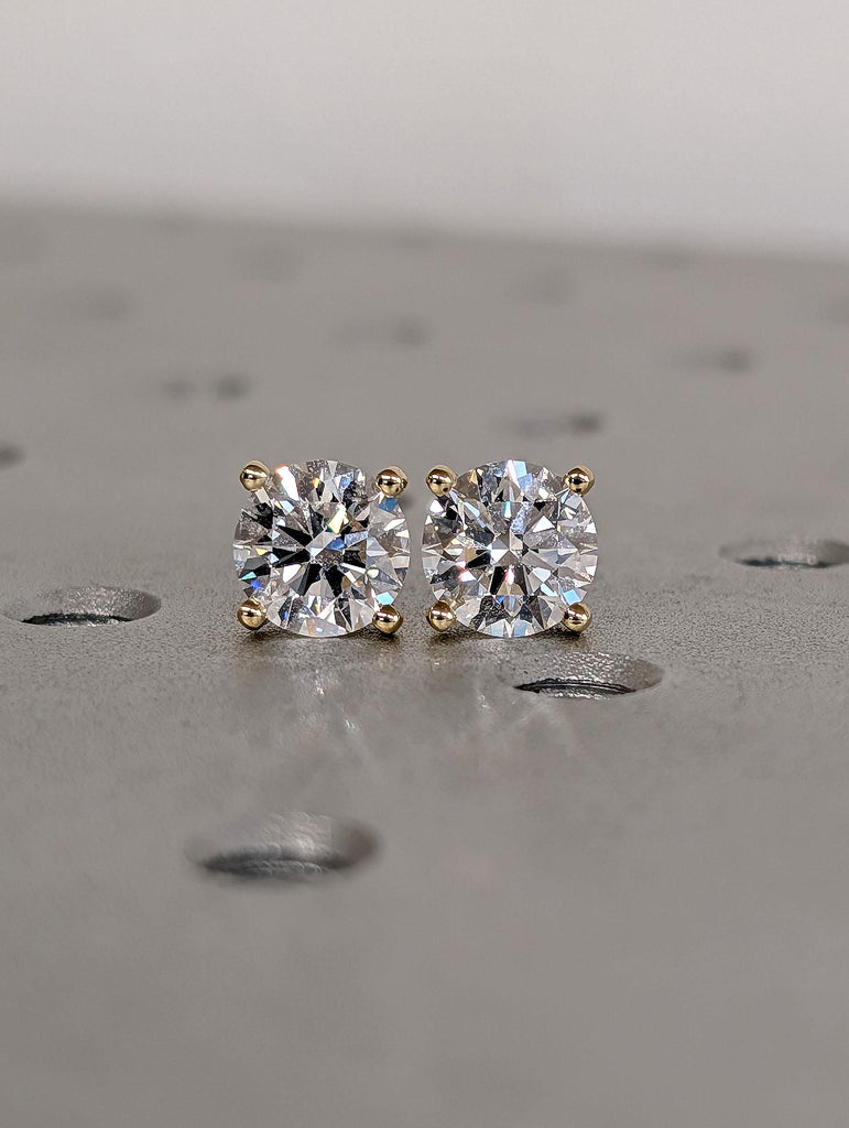 14k Rose Gold Round Diamond Earrings for Women | Martini Earrings Solitaire Screw Back Studs | Simple Jewelry Birthday Anniversary Gift image #6
