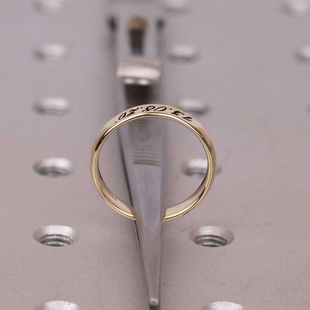 Personalized Band Ring | Solid Gold Rings for Women | Stackable Wedding Ring | Dainty Gold Ring | Engraved Ring Minimalist Jewelry Gift image #5