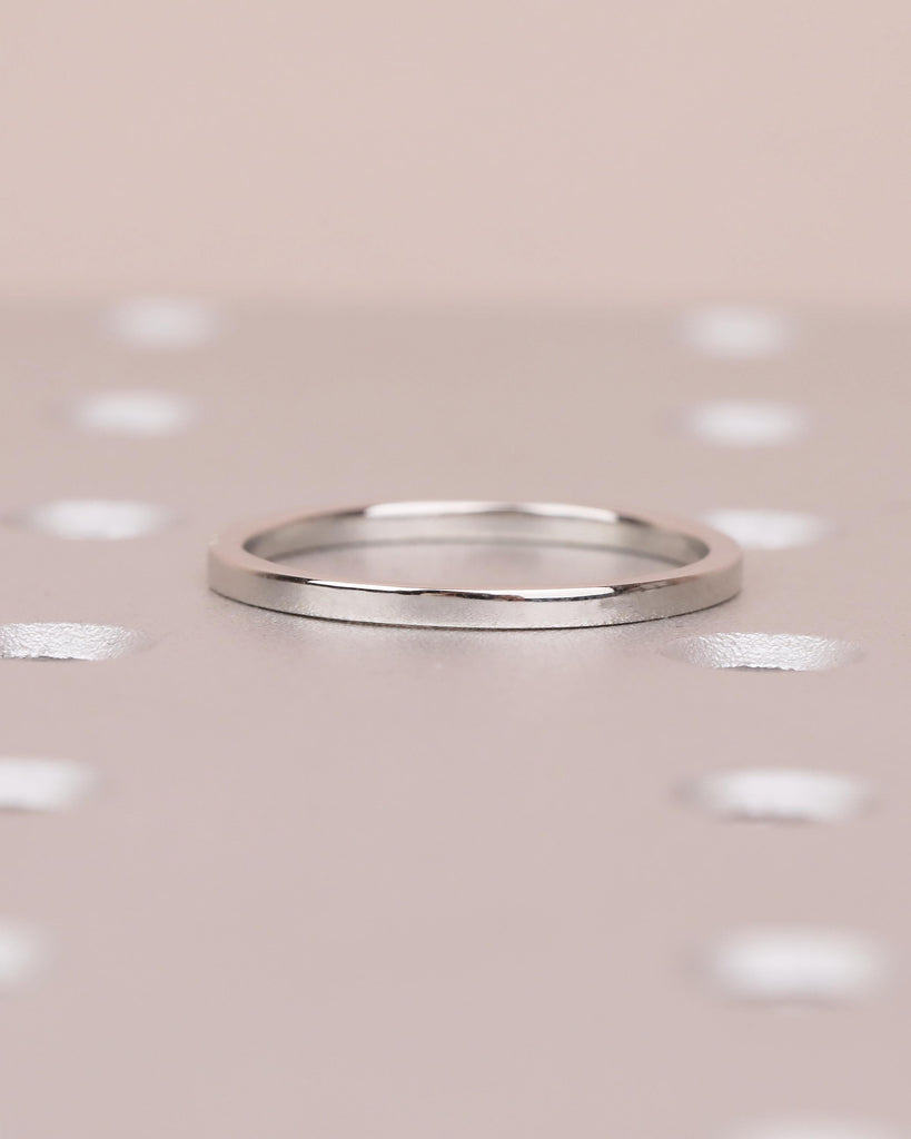 Diamond Wedding Band, Minimalist Platinum Matching Rings for Women, Thin Half Eternity Moissanite Ring, Unique Personalized Handmade Jewelry image #7