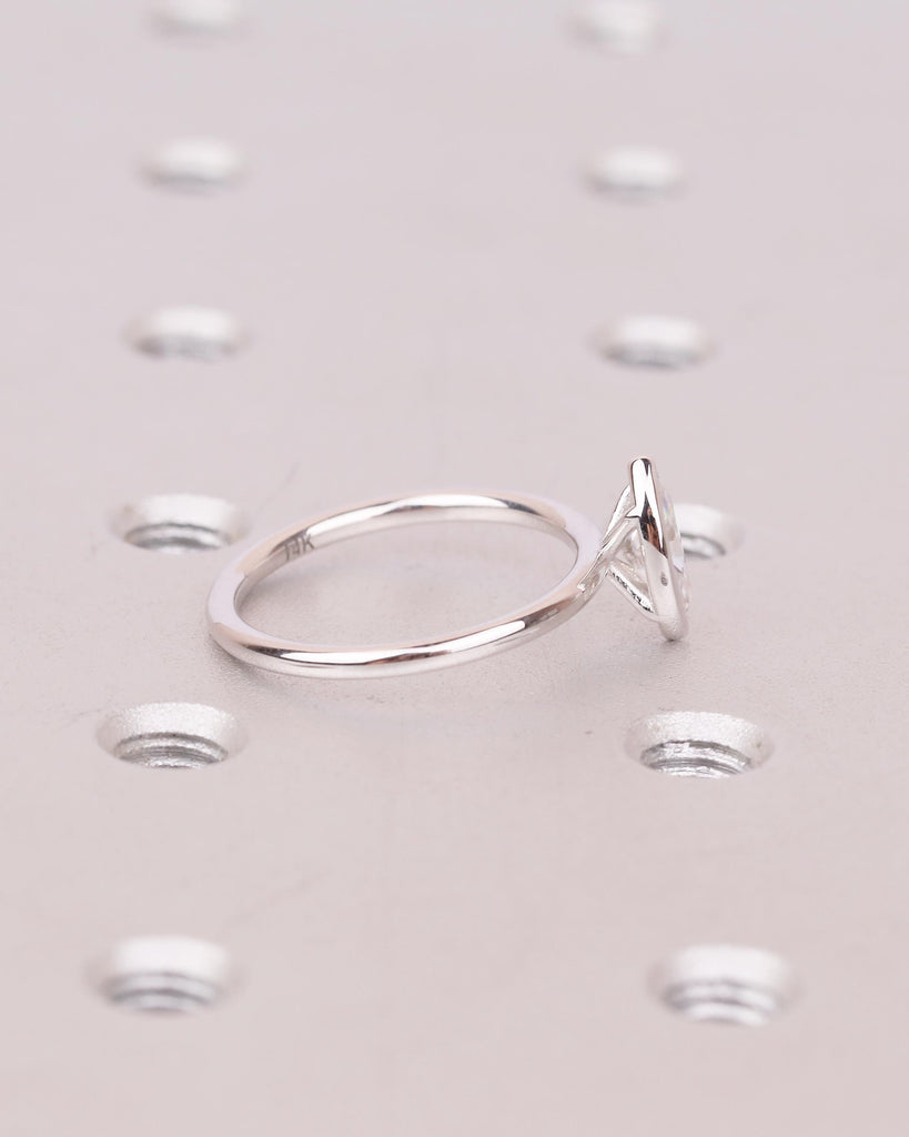 Lab Grown Diamond Marquise Ring, Bezel Engagement Ring, IGI Certified 14k White Gold Solitaire Wedding Rings for Women, Anniversary Jewelry image #9