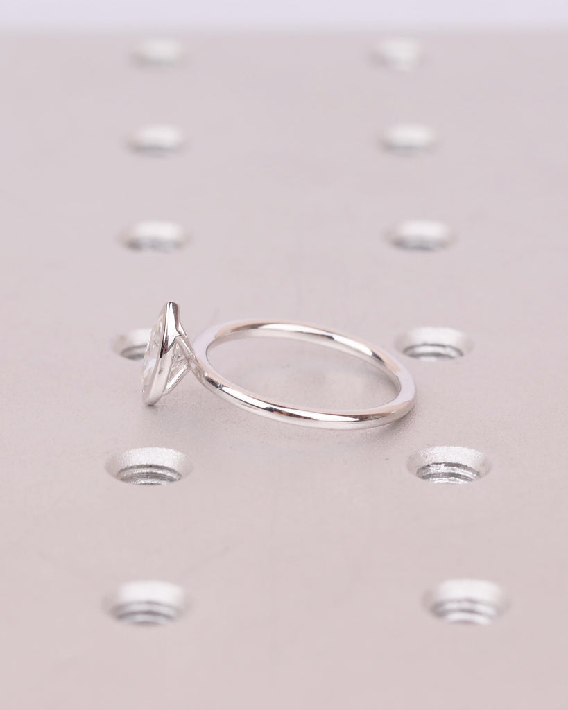 Lab Grown Diamond Marquise Ring, Bezel Engagement Ring, IGI Certified 14k White Gold Solitaire Wedding Rings for Women, Anniversary Jewelry image #17