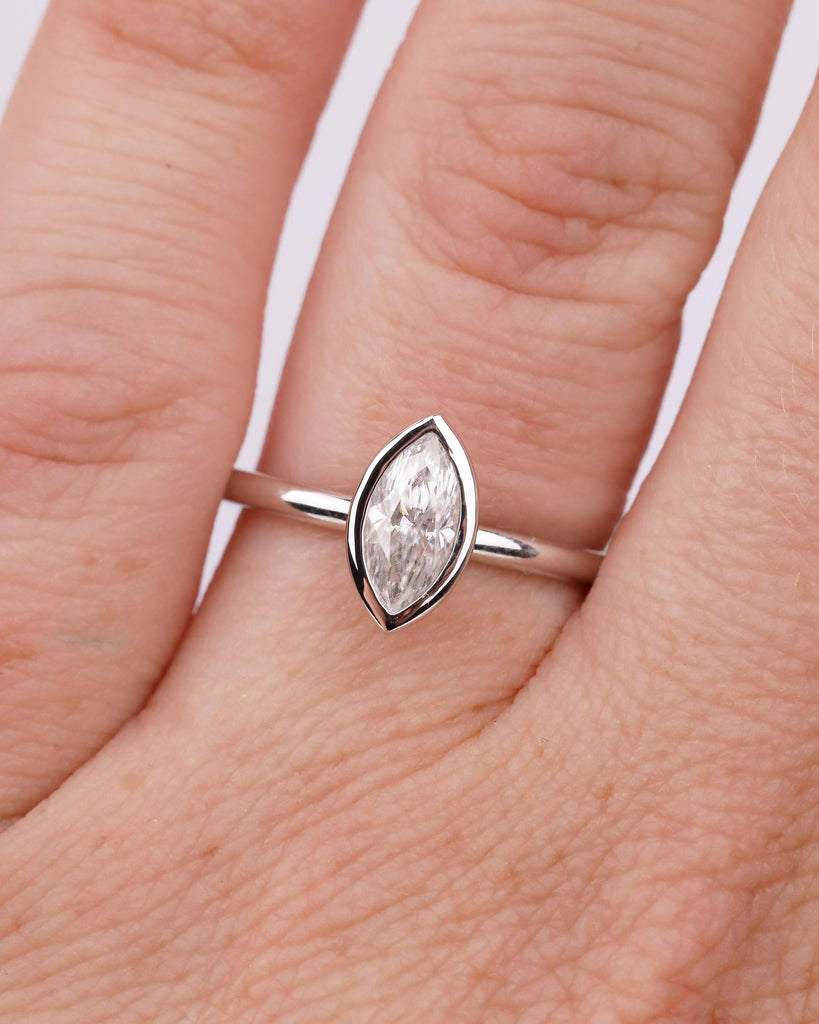 Minimalist Moissanite Bezel Ring