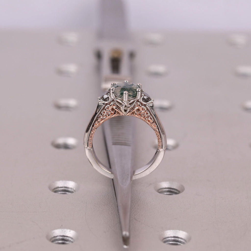 Rose Gold, White Gold Two Tone Ring | Unique Engagement Rings for Women
