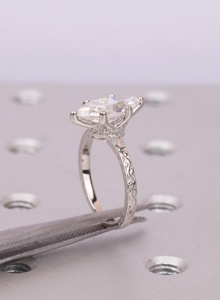 Engagement Ring For Her, Marquise Diamond Alternative, Filigree Vintage Style Promise Ring, Anniversary Gift image #12