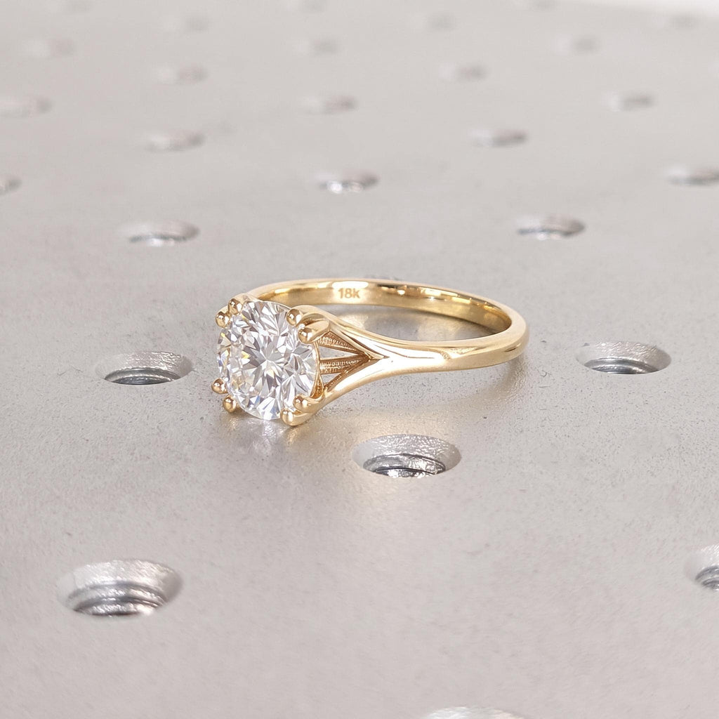 Lab Diamond Engagement Rings for Women | 18k Gold Wedding Anniversary Gifts for Her | 1-2ct Round Solitaire Ring image #7