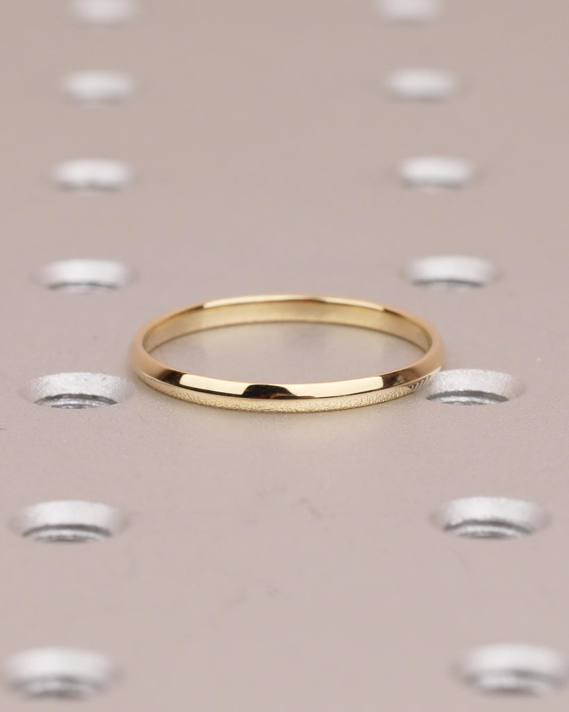 Minimalist Stackable Rings for Women, Dainty 18k Yellow Gold Wedding Band, Thin Knife Edge Matching Ring, Personalized Bridal Jewelry image #2