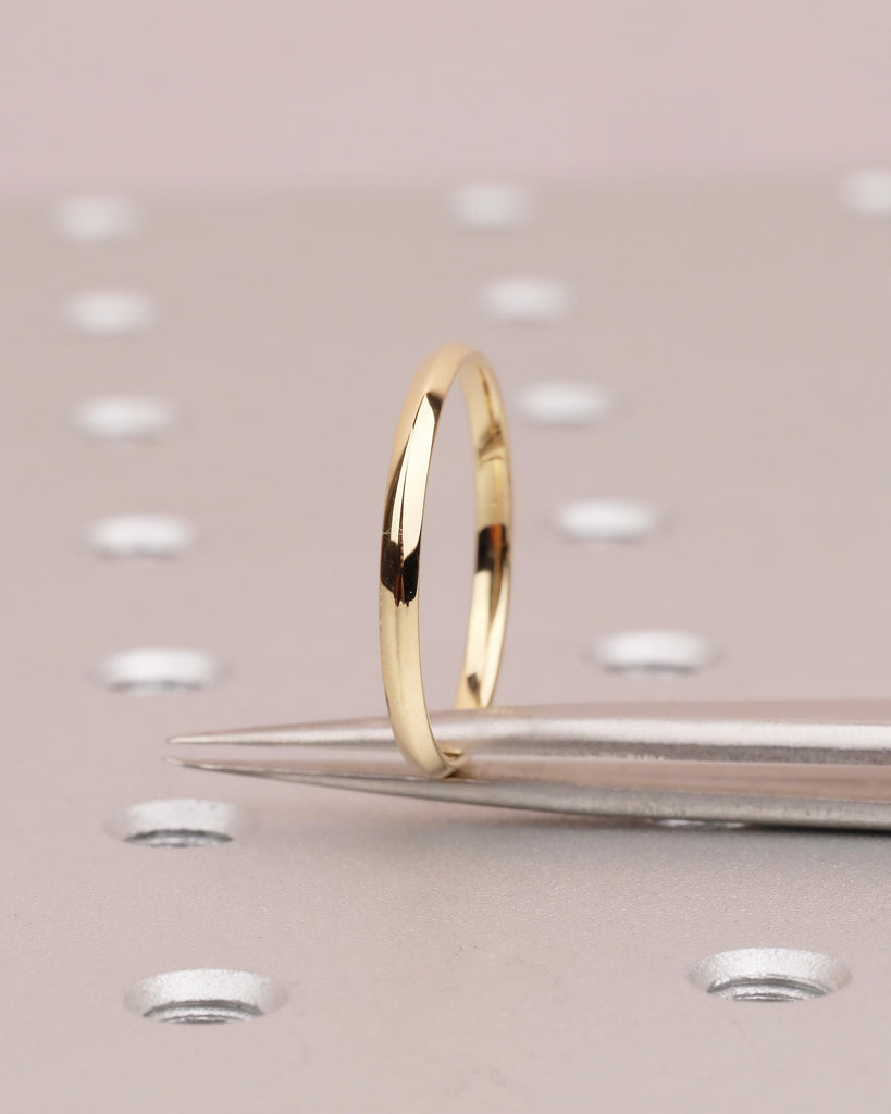 Dainty Wedding Band Women, Slim 18k Solid Gold Stacking Ring image #6