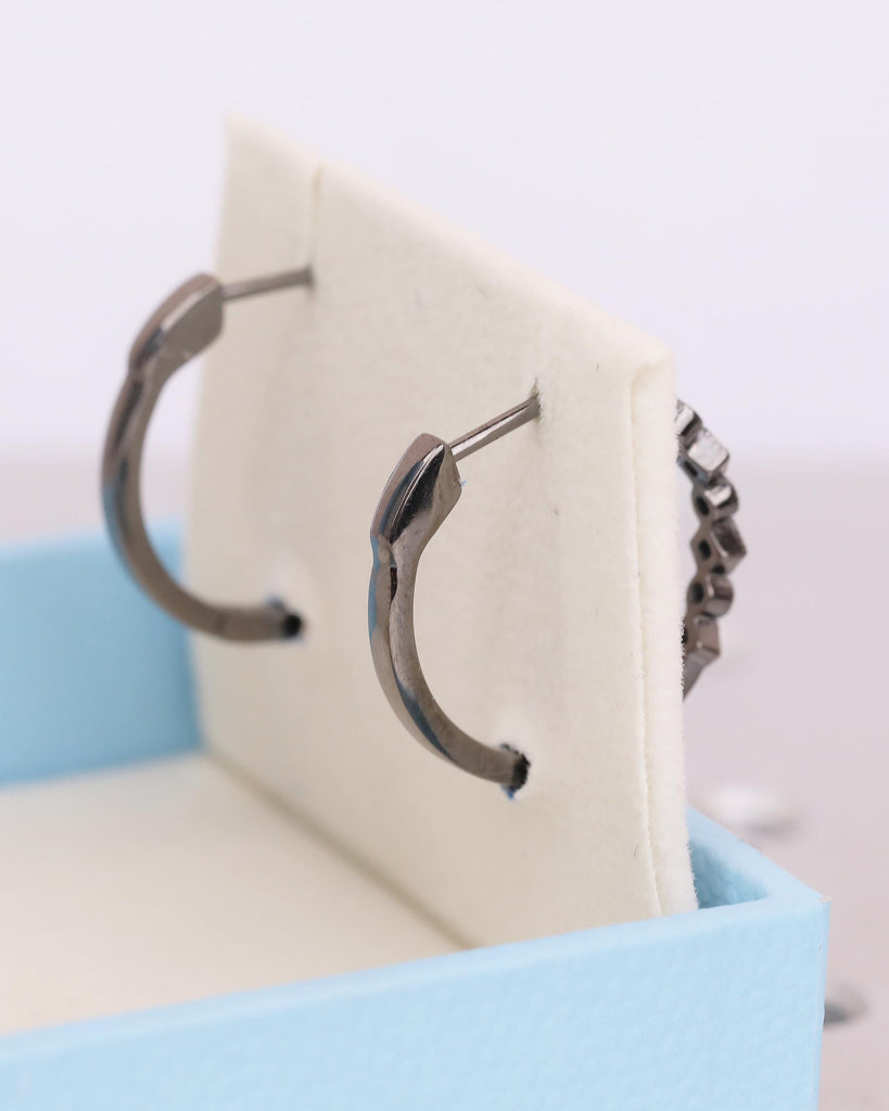 Huggie Hoop Earrings, 14k Solid Gold Aquamarine Earrings, Dangle Women's Earrings image #6