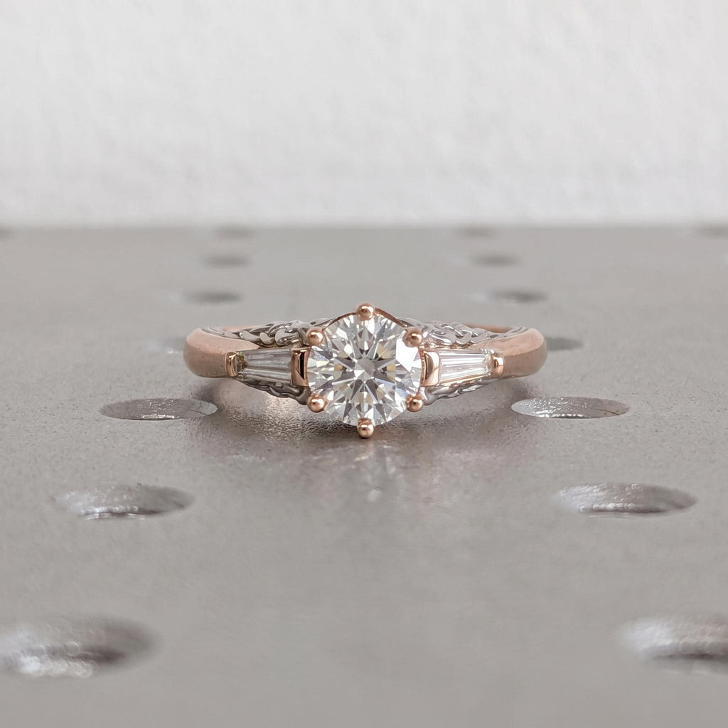 Lab Made Diamond Unique Engagement Rings for Women | 14k Rose Gold, White Gold Celtic Knot Ring | Vintage Bridal Jewelry Gift image #4