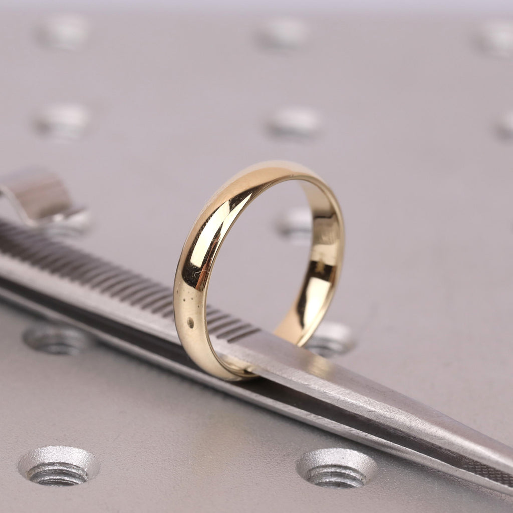 4mm Mens Gold Ring | Custom Handwriting Engraved Wedding Band | Anniversary Memorial Ring Birthday Gift For Him image #7
