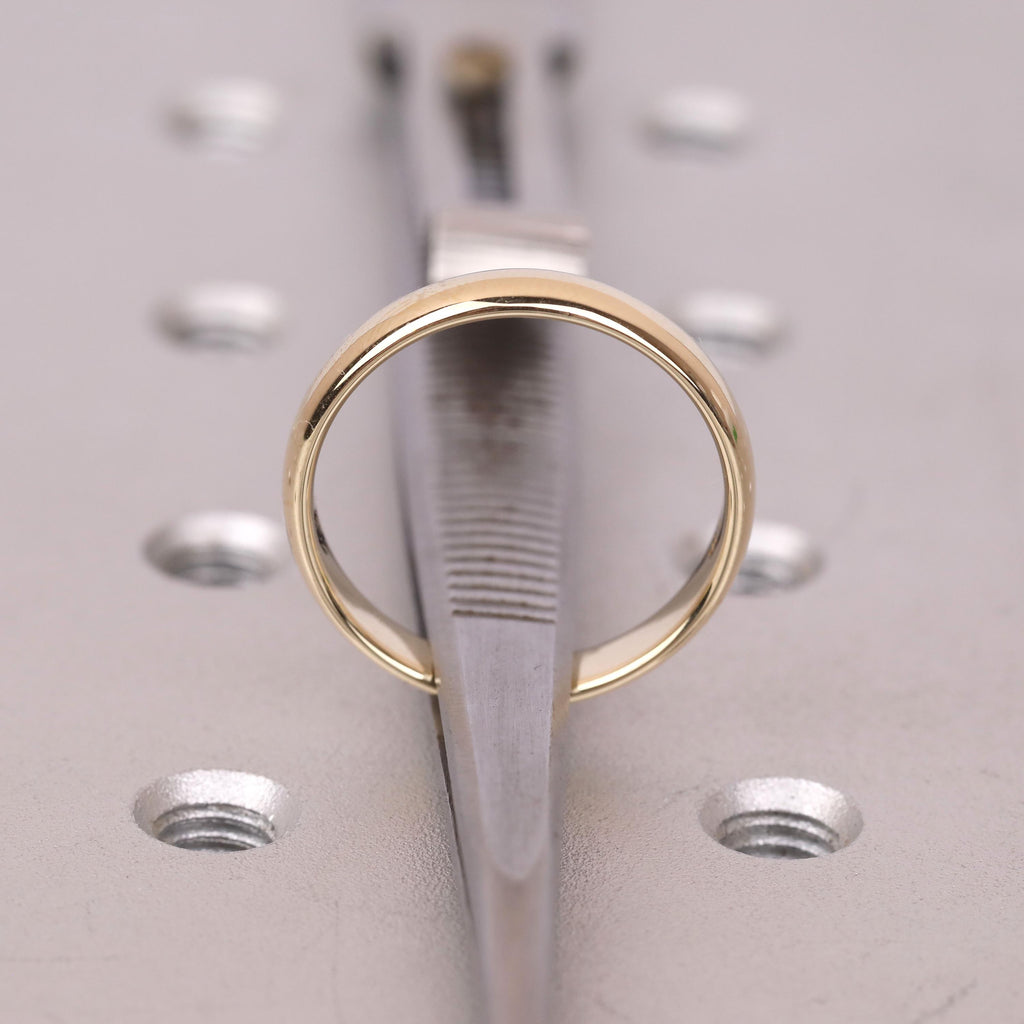 Custom Handwriting Engraved His & Hers Wedding Bands Set | 4mm Solid Gold Ring | Promise Couples Ring Anniversary Gift image #8