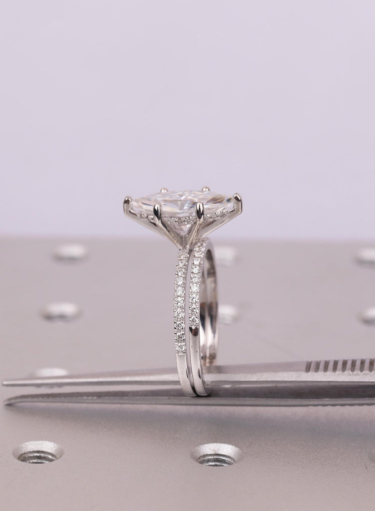 2Pcs Moissanite Bridal Ring Set Marquise Engagement Ring 14k/18K Gold Platinum Moissanite Matching Band Wedding Jewelry Set Gift For Her image #12