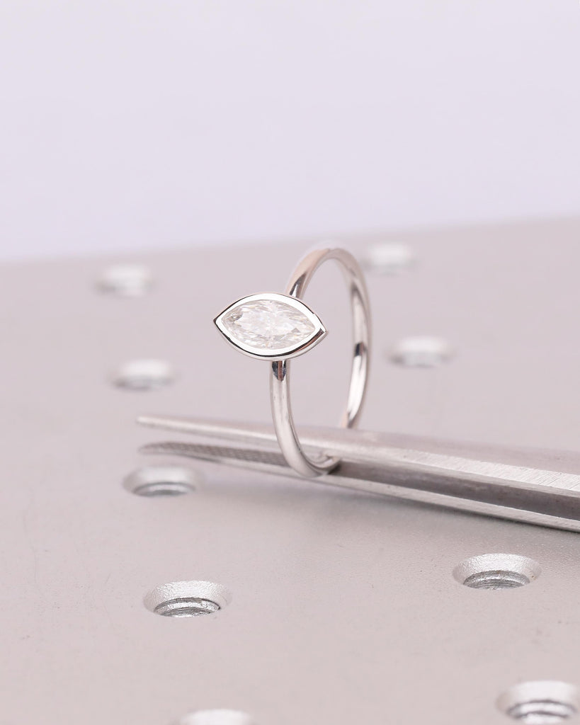 Marquise Moissanite Engagement Ring