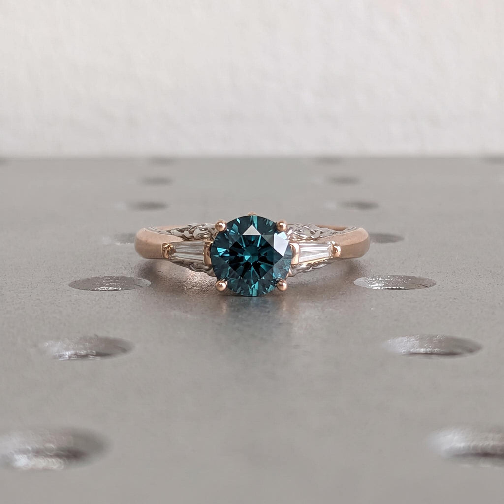 Unique Natural Sapphire Celtic Knot Ring | Blue Green Gemstone Proposal Ring | September Birthstone Solid Gold Rings for Women image #2