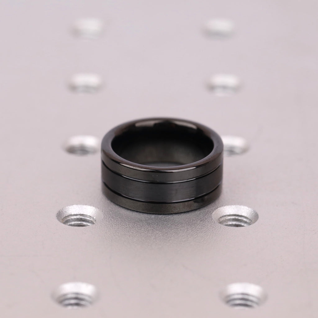 Black Tungsten Mens Ring | 8mm Comfort Fit Male Wedding Bands | Gift for Him image #5