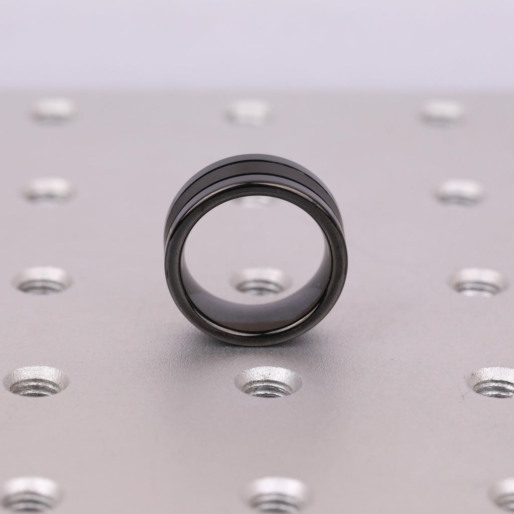 Black Tungsten Mens Ring | 8mm Comfort Fit Male Wedding Bands | Gift for Him image #3