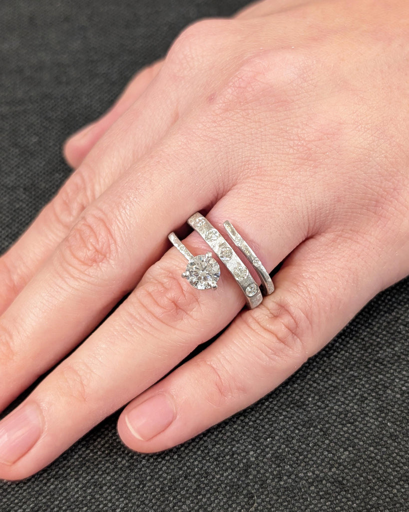 14k Gold Moissanite Wrap Ring, Open Spiral Moissanite Ring, Wrap Around Snake Ring, Flush Set Band, Statement Ring, Unique Engagement Ring
